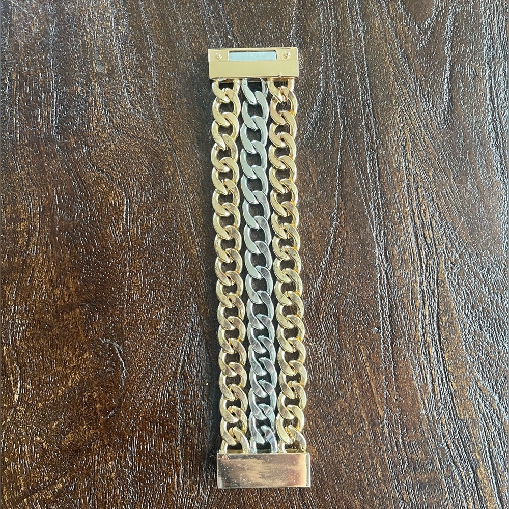 EXPRESS Gold/Silver Chain Bracelet with Magnetic Closure